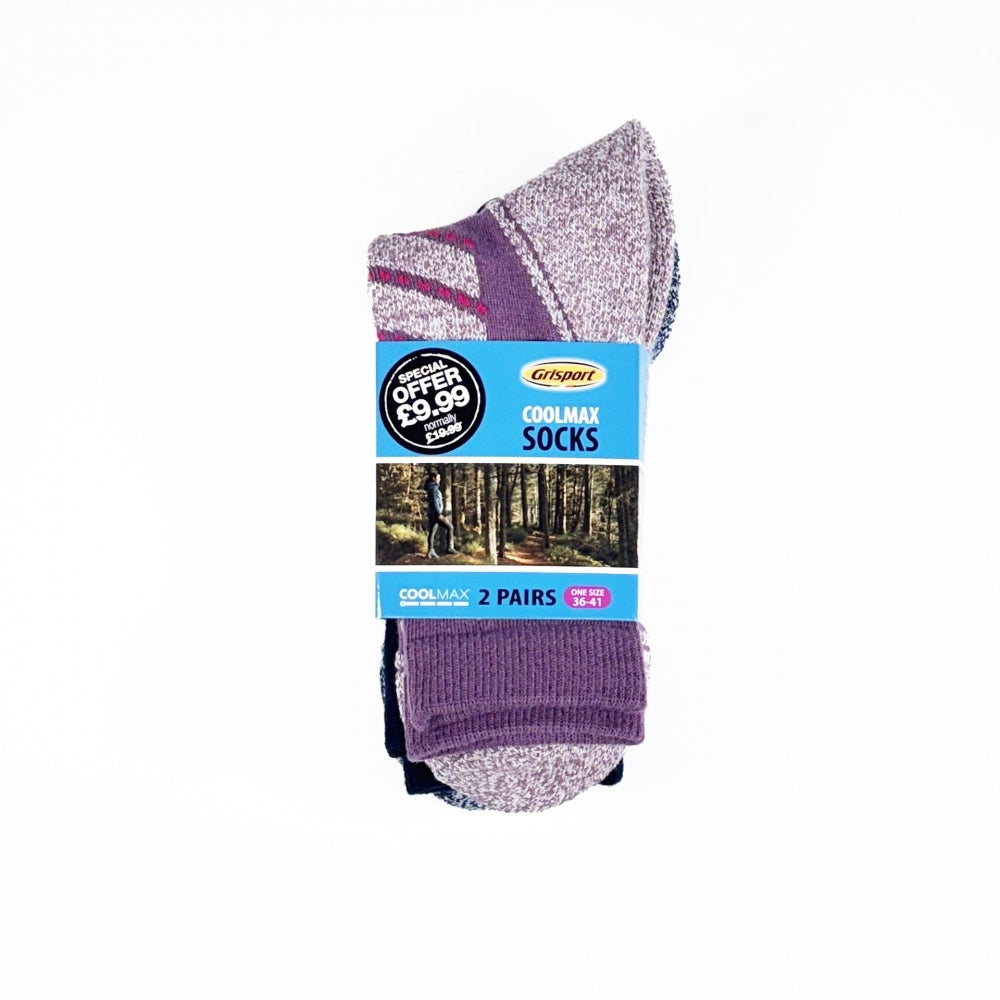 Grisport ZGS134 Ladies 2 Pack Socks 36-41