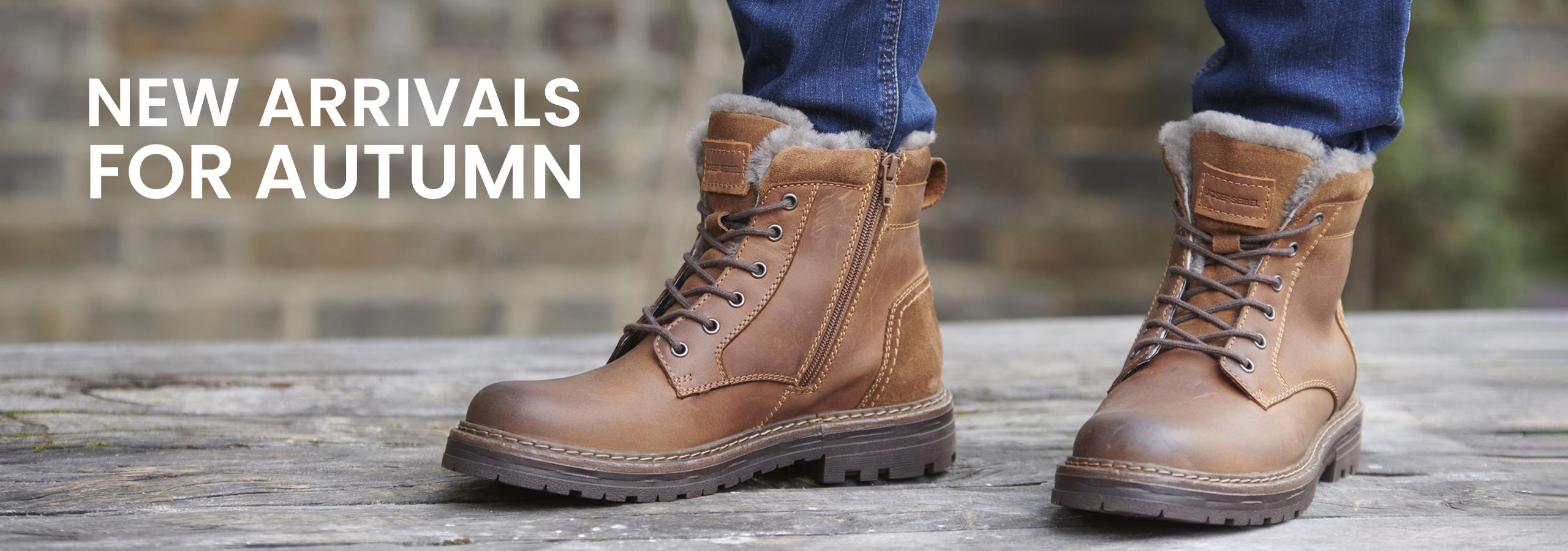 New Arrivals for Autumn - Image of a man's feet wearing Josef Seibel boots