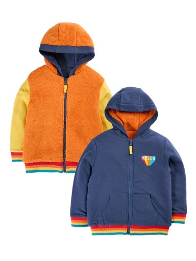 Frugi Helston Reversible Hoodie - Navy/Hello