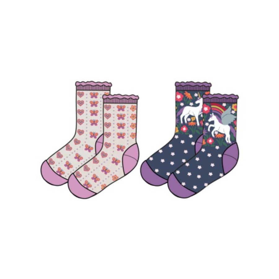 Frugi Frill Socks 2 Pack - Multi