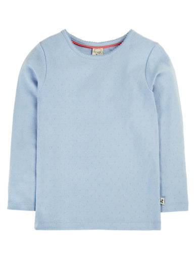 Frugi Pointelle Top - Winter Sky