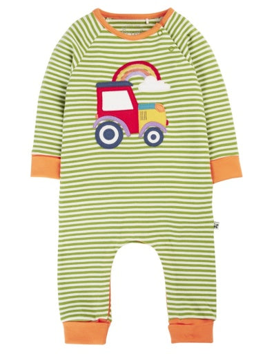Frugi Rowan Romper - Strath Stripe/Tractor