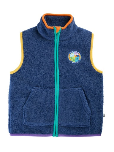 Frugi Bude Borg Gilet - Navy/Nature