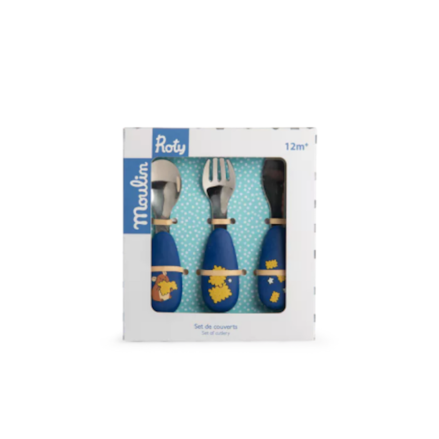 Moulin Roty Set Of Cutlery Puce & Pilou 684058