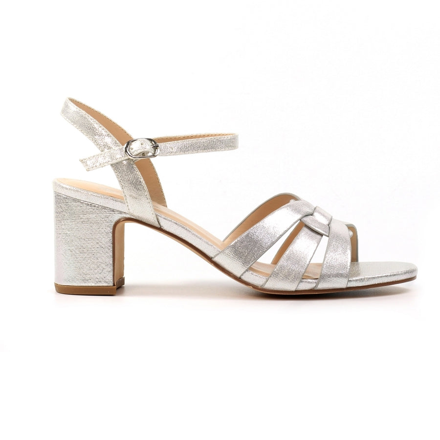 Lunar Utah Silver Block Heel Sandals