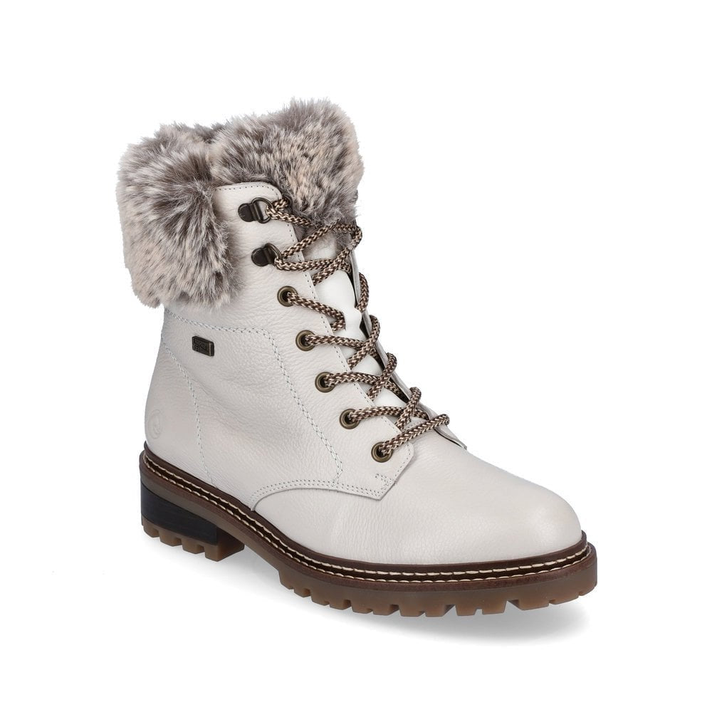 Remonte D0B74-80 Wide Fit Waterproof White Boots